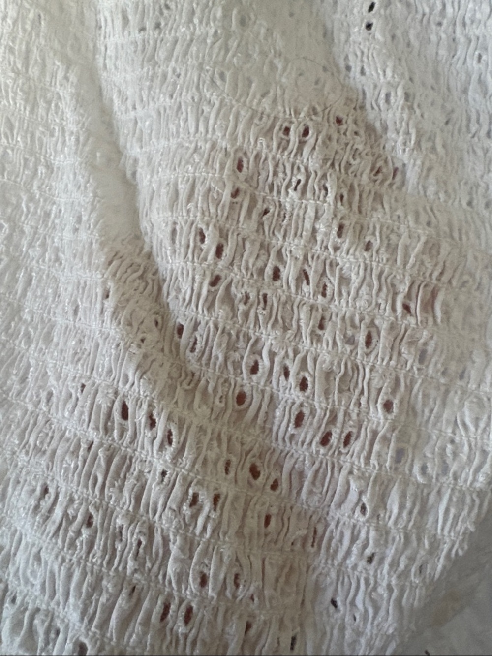 NWT XXL aerie White Eyelet Peplum Button-Front Blouse - Picture 4 of 4